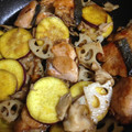 クック1CDFZW☆'s cooksnap of when they made 鮭と根菜の黒酢＊さつまいも入＊豚ヒレ.