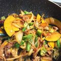 ek1's cooksnap of when they made オクラでとろっ♪カボチャと豚肉の炒め物.