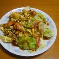 55才のおじさん's cooksnap of when they made キャベツ・卵・ウィンナーで簡単おかず♡.