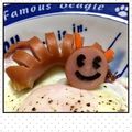 akicat's cooksnap of when they made ウインナーでいもむしくん❤飾り切りキャラ.