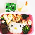 ゆめpin's cooksnap of when they made キャラ弁☆キティちゃん☆女の子弁当.