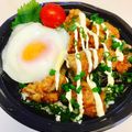 ryu☆ryu's cooksnap of when they made ロコモコ風から揚げ月見丼.