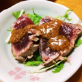 さっくー's cooksnap of when they made 鮪のたたきと水菜のニンニク味噌サラダ☆.