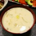 ☆mamingo☆'s cooksnap of when they made 南瓜とじゃが芋の豆乳味噌汁.