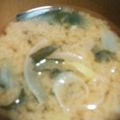 キャラメグ♪'s cooksnap of when they made 白ネギと玉葱の味噌汁★.