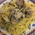 ぱぱぷぅ's cooksnap of when they made 豚肉としめじの和風パスタ.