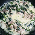 名草さん's cooksnap of when they made 豚肉とほうれん草のクリーム煮.