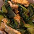 クックJIEZOF☆'s cooksnap of when they made ツルムラサキと油揚げ炒めメンツユと鰹節で.