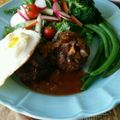 栗丸うさぎ's cooksnap of when they made ワンプレートでオシャレハンバーグ♪.