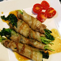 Pakako☆'s cooksnap of when they made 豚肉でくるっと「豆苗巻き」♪.