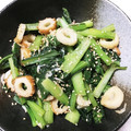 naomaman。's cooksnap of when they made ちくわと小松菜の黒すりごま炒め.