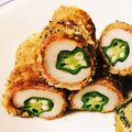 ぴあの＊'s cooksnap of when they made チーズたっぷり♪オクラとちくわの肉巻き.