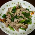 ぽんきちっちーず's cooksnap of when they made つるむらさきと豚バラ肉の塩炒め.