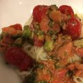 1035's cooksnap of when they made スモークサーモンとアボカドの冷製パスタ.