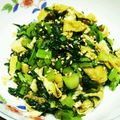 まあちゃんとペロ's cooksnap of when they made 健康にも◎、カブの葉と油揚げの炒め物.