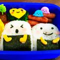 ポコポニョ's cooksnap of when they made 子供が喜ぶお弁当☆簡単四角いおにぎり弁当.