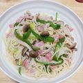 kumaya3224's cooksnap of when they made しめじとベーコンの和風パスタ.