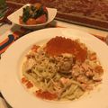honeyrock's cooksnap of when they made ✿絶品サーモンとイクラのクリームパスタ✿.