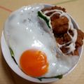 ポトフ嬢's cooksnap of when they made ロコモコ風から揚げ月見丼.