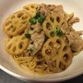 ヴィーナスけい's cooksnap of when they made 豚肉とレンコンのおかずパスタ.