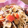 クックMUEI0S☆'s cooksnap of when they made 簡単！茄子とトマトのコンソメパスタ★.