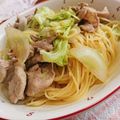 しょみ一's cooksnap of when they made キャベツと豚肉ときのこのパスタ.