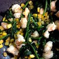 クック5J60JF☆'s cooksnap of when they made ほうれん草とエビのソテー.