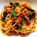 Richland☆Y's cooksnap of when they made 簡単！小松菜とミートソースのスパゲッティ.