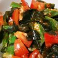 kimimaruo's cooksnap of when they made トマトとおくらとワカメの塩麹ナムル.