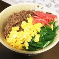 なっち1228's cooksnap of when they made ぱぱっと簡単！三色丼！.