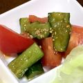 ＊＊天然水＊＊'s cooksnap of when they made 本当に簡単！トマトと叩き胡瓜のサラダ★.