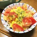 YUKIKI☆'s cooksnap of when they made レンジで簡単、トマたま丼！テレビ放映した.
