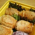 ｙｏｕ５'s cooksnap of when they made チーズ入り肉巻きおにぎり☆GBSで♪.