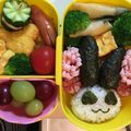 ♪恵♪'s cooksnap of when they made キャラ弁　うさぱんだ♡　簡単　おにぎり★.