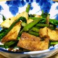 朋ひめ's cooksnap of when they made ツルムラサキと油揚げ炒めメンツユと鰹節で.