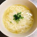 ぱんだ170071's cooksnap of when they made 鶏皮のゆで汁で簡単！鶏白湯にゅうめん！.