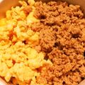 ハリネズミYK's cooksnap of when they made 卵と肉そぼろの二色丼.