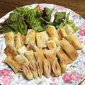 tomo☆rin's cooksnap of when they made ワンタンの皮でハムチーズ大葉春巻き☆.