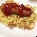 うなちゃん！'s cooksnap of when they made 朝食☆カレーキャベツのウインナートースト.