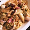 うなちゃん！'s cooksnap of when they made 半夏生に☆タコとキムチのクリームパスタ.