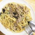 c2s1k1's cooksnap of when they made 挽肉としめじの味噌クリームパスタ.