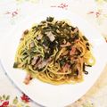 yuk@ri's cooksnap of when they made ＊辛子高菜とベーコンのピリ旨パスタ＊.