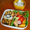 panna＊3's cooksnap of when they made ハロウィンおばけとかぼちゃのデコ稲荷寿し.