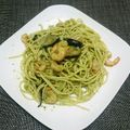 fgrxfrog's cooksnap of when they made 海老のジェノベーゼパスタ.