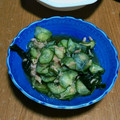 ホンゴウです。's cooksnap of when they made 砂糖不使用♪胡瓜とわかめの酢の物.