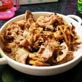 ちぇにゃん's cooksnap of when they made 超簡単！れんこん 舞茸 豚肉炒め.