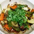ブンmama's cooksnap of when they made 鶏皮＋パクチー野菜たっぷりアヒージョ炒め.
