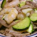 Rick_t's cooksnap of when they made エビ☆豚コマ☆ズッキーニの中華炒め.