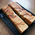 ちぃぼう68's cooksnap of when they made マーブルパン～スリム食パン型1/2斤×２.