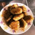 chamamaz's cooksnap of when they made 甘じょっぱい大学芋風【サツマイモ餅】.